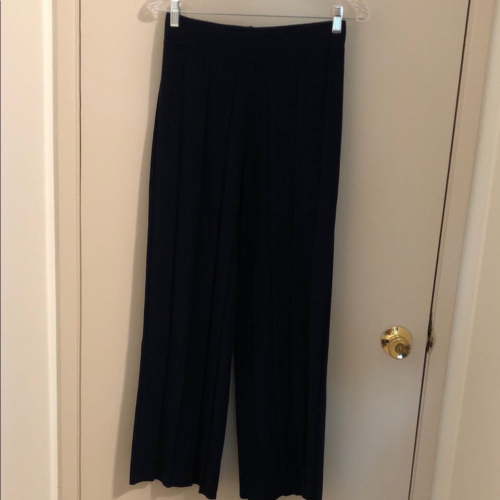 Classic Black Wide-Leg Knit Pants